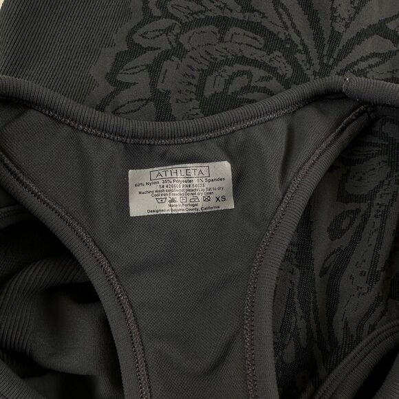 Athleta Gray Seamless Paisley Racerback Bra Tank Top Womens Sz XS - Picture 5 of 7